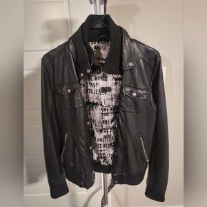 Guess small black leather jacket